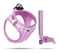 Vest Harness Air-Mesh Pink-Caro 2XS & Leash M
