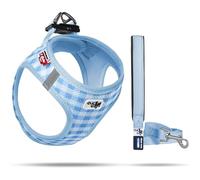 Vest Harness Air-Mesh Skyblue-Caro 3XS & Leash M