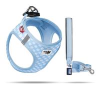 Vest Harness Air-Mesh Skyblue-Circles 3XS & Leash M