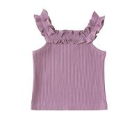 Vest Style Girl Vest Baby Lace Suspender Top Sleeveless Loose Fit (Purple, 4-5 Years)