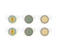 VESTA Juego de 6 servilleteros Decor - Gráficos impresos Rainbow - 3 x 3 x 5,5 cm - Cristal acrílico - Made in Italy