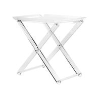 VESTA Mesa plegable Simply 2.0 - Bandeja extraíble - Transparente - H54,5 cm - Cristal acrílico - Fabricado en Italia