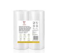 Vesta Precision Rollos de Envasar al Vacío Gofrados para Máquina Envasadora | Libres de BPA, Ahorro de Plástico un 30%, Aptos para Microondas, Congelador y Sous Vide | 2 Rollos de 20cm x 6metros