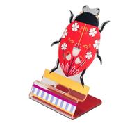 VESTA Soporte para teléfono móvil decorativo Happy Phone - Mariquita - H14,5 cm - Cristal acrílico - Made in Italy