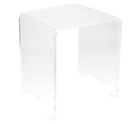 VESTA Taburete bajo Othello Venezia - Gráficos de rombos - Transparente - H36,5 cm - Cristal acrílico - Made in Italy