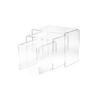 VESTA Trío de mesas de salón Simply - Transparente - H41/36/31 cm - Cristal acrílico - Made in Italy