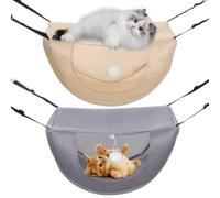 Vestamore 2 hamacas colgantes para gatos, cama colgante para mascotas para gatos de interior, gatito, hámster, conejo, tela de malla de aire gruesa transpirable, correas ajustables con ganchos de