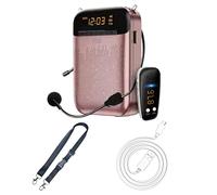 Vestamore Amplificador de voz para profesores, micrófono inalámbrico y con cable, cobertura de 1000 pies cuadrados, batería de 12 horas, diseño portátil, S588, 5.0, dorado y negro disponible