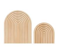 Vestamore Arches - Arco de madera de haya natural, arco iris, 2 piezas, decoración de mesa de madera, decoración bohemia para habitación, decoración de estantes, 25 x 30 cm / 15 x 15 cm y 5.9 x 5.9