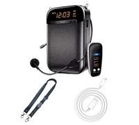 Vestamore Batería de 12 horas, cobertura de 1000 pies cuadrados, micrófono inalámbrico y con cable S588, diseño portátil, amplificador de voz para profesores, 5.0, en negro y dorado