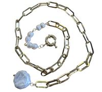 Vestamore Collar de perlas de agua dulce con diseño irregular natural barroco, cadena de plata ajustable, joyería de estilo único hecho a mano para mujer, accesorio versátil para cualquier ocasión
