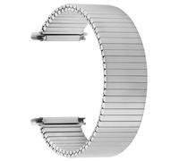 Vestamore Correa elástica de acero inoxidable ajustable de 18 a 22 mm, correa de reloj de metal, se adapta a todos los relojes, 140 mm, diseño ajustable cepillado plateado