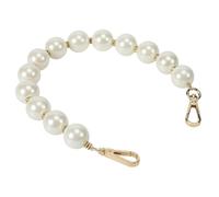 Vestamore Correa para bolso de perlas, cadena de mango de perlas de imitación de 38 cm, perlas de 20 mm, hebillas doradas, extensor de bolso, elegante correa de asa de perlas para bolso de bricolaje