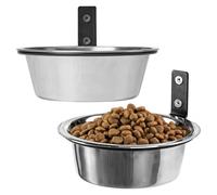 Vestamore Cuencos elevados para perros de 8 pulgadas, juego de 2 con altura ajustable y soportes resistentes, acero inoxidable para perros medianos