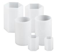 Vestamore Moldes cilíndricos y hexagonales para velas, 6 moldes de silicona para velas, adornos de manualidades, moldes de silicona para velas de aromaterapia, jabones hechos a mano