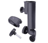 Vestamore Soporte ajustable para paraguas de carrito de golf, soporte de paraguas de plástico de 9.1 pulgadas, soporte universal para carritos de 3 o 4 ruedas, perilla de control de ángulo, negro