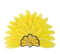 Vestamore Tocado de plumas amarillas, diadema de carnaval con lentejuelas, 26 x 22 cm, accesorios de cosplay para fiestas