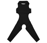 Vestamore Traje de recuperación de doble protector para patas traseras de perro, manga de protección contra traumas de poliéster negro, recuperación de heridas antilamidas, soporte articular, tela