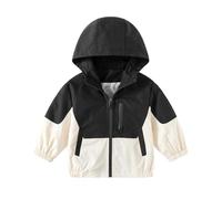 Veste coupe-vent légère pour enfants avec capuche et fermeture éclair, imperméable et respirante pour garçons et filles de 3 à 10 ans, idéale pour les activités extérieures et l'école (White, 5-6