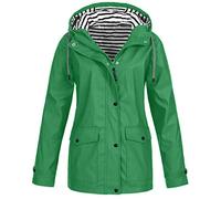 Veste Femme de Pluie Imperméable Mi Saison Outdoor Manteau Capuche Manches Longues Automne Hiver Blousons Femme Randonnée Anti-Pluie