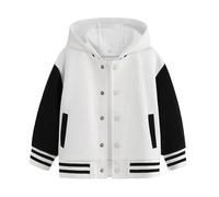 Veste légère pour enfant avec capuche détachable et bloc de couleur, manches longues, idéale pour les jeux en extérieur au printemps et en automne, coupe sportive confortable pour garçons et filles