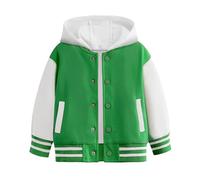 Veste légère pour enfant avec capuche détachable et bloc de couleur, manches longues, idéale pour les jeux en extérieur au printemps et en automne, coupe sportive confortable pour garçons et filles