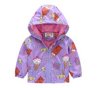 Veste légère pour enfants garçons et filles avec fermeture éclair et capuche, motif imprimé dessin animé, manteau décontracté pour tout-petits, idéal pour le printemps et l'automne, taille 18 mois à