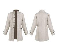 Veste Steampunk Enfant avec Queue de Pie, Costume Gothique Médiéval pour Garçons et Filles, Tenue de Cosplay Halloween pour École et Fêtes, Tissu Velours et Broderie Vintage (White, 6-7 Years)