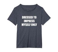 Vestida para impresionarme Solo Camiseta, Mujer Tallas Grandes, Azul Jaspeado, 5XL Grande
