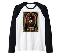 Vestida para Matar al Gato Negro Art Deco Camiseta Manga Raglan