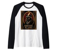 Vestida para Matar al Gato Negro Art Deco Camiseta Manga Raglan