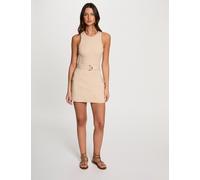 Vestido ajustado cinturón beige mujer 42