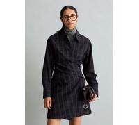 Vestido ajustado de algodón a cuadros Black L