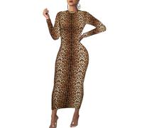 Vestido ajustado de manga larga para mujer, vestido largo ajustado para otoño, club, fiesta, largo y ajustado, XXL