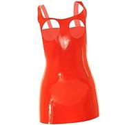 Vestido Ajustado Sin Mangas De Goma De Látex Para Mujer Con Recortes En El Busto,Negro,Pequeño