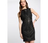 Vestido ajustado tachuelas negro mujer 34