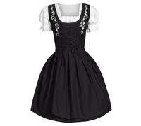 Vestido alemán de talla grande para mujer, delantal con cuello cuadrado, disfraz de chica cervecera del Oktoberfest Trajes De Cosplay De Talla Grande Anime Cosplay Sexy Disfraces Para Mujeres