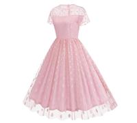 Vestido Año 60 Pin-Up Mujer Sexy Cuello en V con Manga Retro Vestido Estilo 1950's Audrey Hepburn Pin-Up Rockabilly Elegante Polka Trapecio Vintage Vestidos Swing Fiesta Ceremonia Vestidos Mediados