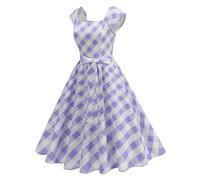 Vestido año 60 Pin-Up Mujer Sexy Cuello en V sin Mangas Retro Vestidos Estilo 1950's Audrey Hepburn Pin-Up Rockabilly Elegante Polka Dot Trapecio Vintage Swing Vestidos De Fiesta Ceremonia Media Largo