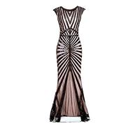 Vestido años 20, Vintage Flapper 1920 Traje Gatsby para Mujer con Lentejuelas y Flecos para Baile Cóctel 1920s Vestido de Noche con Lentejuelas 20 Ideal para Cóctel, Carnaval, rosa, XL