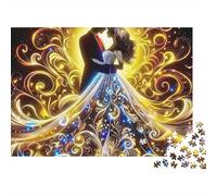 Vestido Belleza 1000 Piezas Puzzle Adultos Pareja Bailando en Vestido Brillante Desafiante Difícil Premium Grueso Robusto Vibrante Alivio Estrés Juego Familiar 38x26cm/1000pz