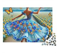 Vestido Belleza 1000 Piezas Puzzle Difícil Adultos Bailarina Vestido Flores Premium Grueso Robusto Vibrante Desafiante Alivio Estrés 70x50cm/1000pz