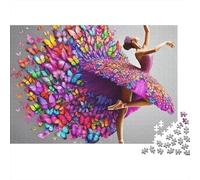 Vestido Belleza Difícil 1000 Piezas Puzzle Adultos Bailarina Falda Mariposa Premium Grueso Robusto Vibrante Desafiante Alivio Estrés 70x50cm/1000pz