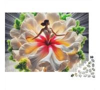 Vestido Belleza Premium 1000 Piezas Puzzle Adultos Bailarina en Vestido de Pétalos Gigante Grueso Robusto Vibrante Desafiante Difícil Alivio Estrés 38x26cm/1000pz