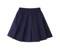 Vestido Blanco Niñas 172 Niñas Falda Plisada Cintura Elástica Escuela Una Línea Mini Falda Para Niños Niños Otoño Casual Trajes, azul oscuro, 12-13 años