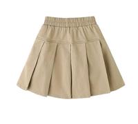 Vestido Blanco Niñas 172 Niñas Falda Plisada Cintura Elástica Escuela Una Línea Mini Falda Para Niños Niños Otoño Casual Trajes, caqui, 14-15 años