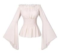 Vestido Blanco Pirata Disfraz De Vestidos Medievales Mujer Playa Carnaval Pirate Costume Women Medieval Ropa Victoriano Disfraces Piratas Steampunk Volantes Abullonados Princesa Blusa Blanca Sexy