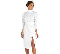 Vestido Blazer Quirúrgico Mujer Vestido Lactancia Camisa Cirugía Algodón Ligero Ropa Trabajo Enfermería Camisa Blanca Médico Médicos Blanco XL