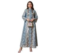 Vestido bordado para mujer, vestido musulmán, Ramadán, Eid Abayas, elegante bata saudí de Oriente Medio, jalabiya, caftán, ropa islámica, musulmanes, Thobe, kaftán, bata árabe saudita, batas islámicas