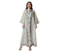 Vestido bordado para mujer, vestido musulmán, Ramadán, Eid Abayas, elegante bata saudí de Oriente Medio, jalabiya, caftán, ropa islámica, musulmanes, Thobe, kaftán, bata árabe saudita, batas islámicas